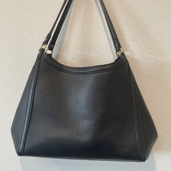 Coach Black Pebbled Leather Shoulder Bag - Large - Picture 2 of 9